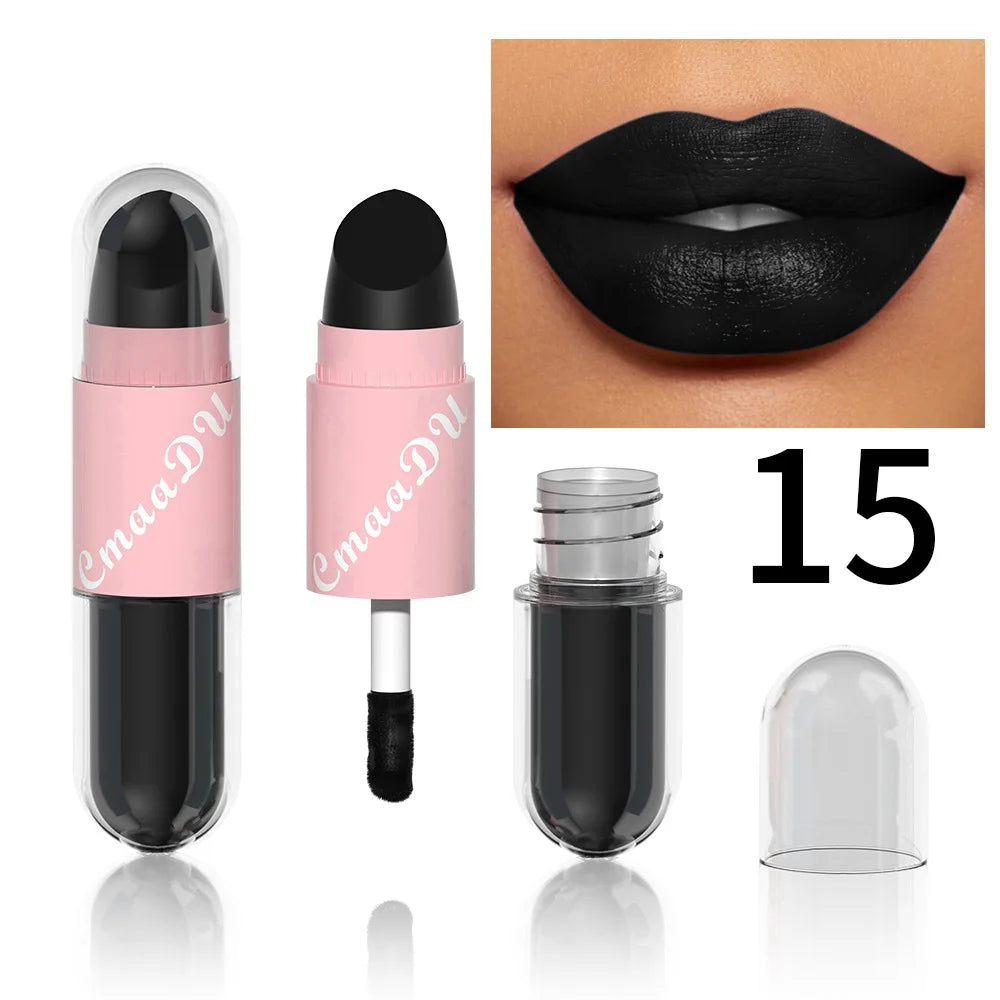 Halloween Lip Gloss Set, 3-Piece Non-Stick Shiny Lipstick, Glittery Purple and Black Lip Colors, Long-Lasting, Non-Transfer