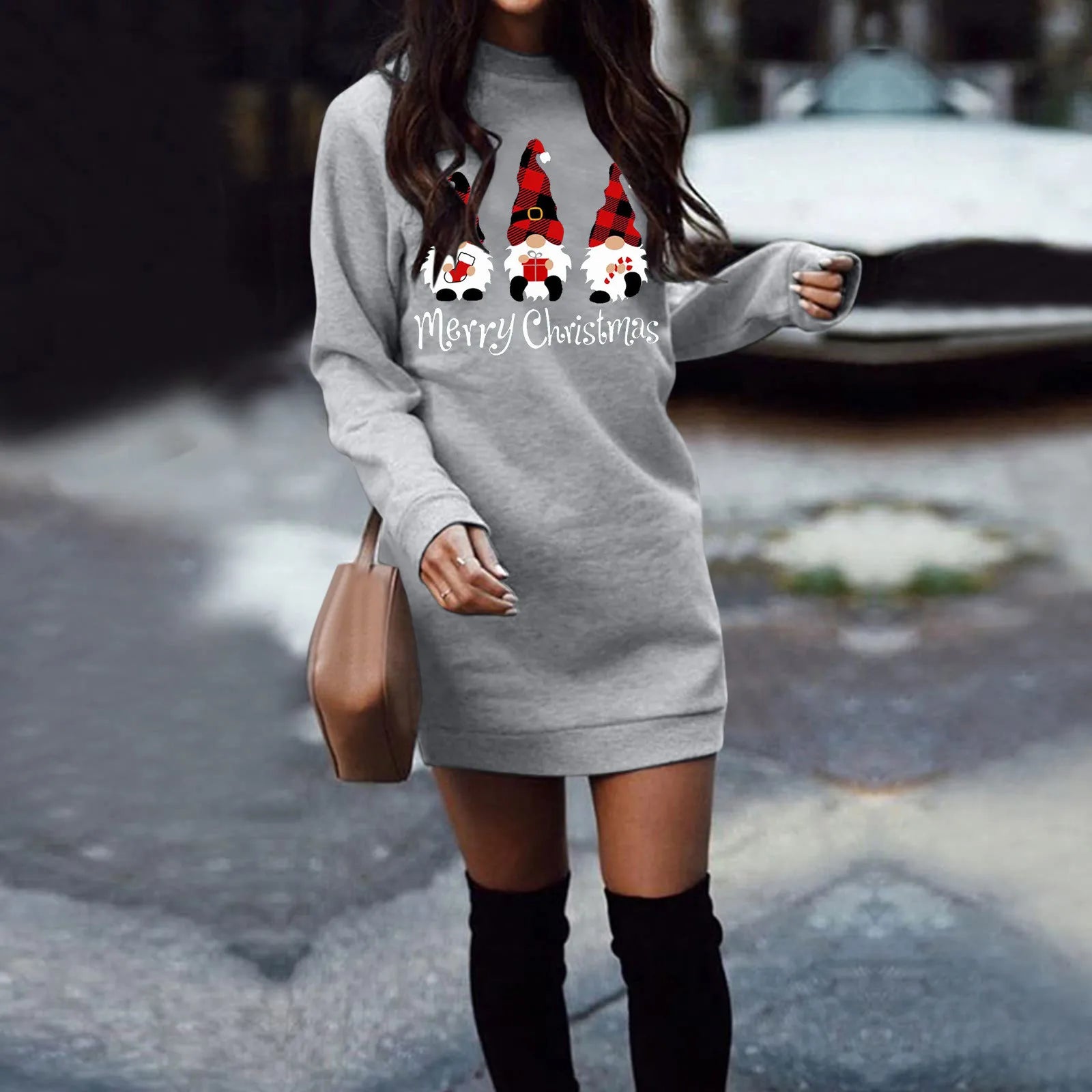 Streetwear Women Clothing Y2k Dress Winter Clothes Women Hoodies Pullover Christmas Casual Autumn Harajuku Sweatshirts Dress - Seprincess