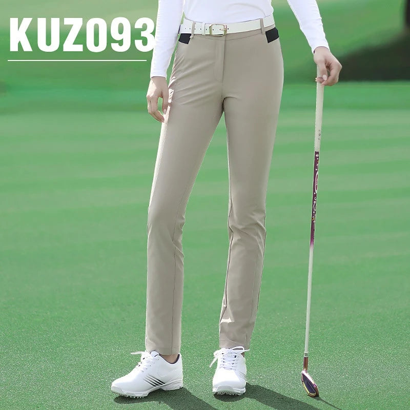 PGM Autumn Winter Ladies Golf Pants Women High Elasticity Sport Trousers Slim Fit Golf/Tennis Pants Warm Windproof Golf Clothing