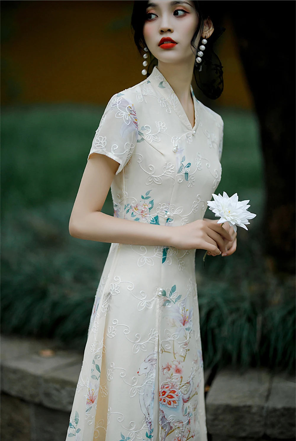 Summer Short-sleeved Improved Qipao Dress for Women Young Girl Daily Mid-length Slim Aodai Cheongsam Chinese Traditional Vestido - Seprincess