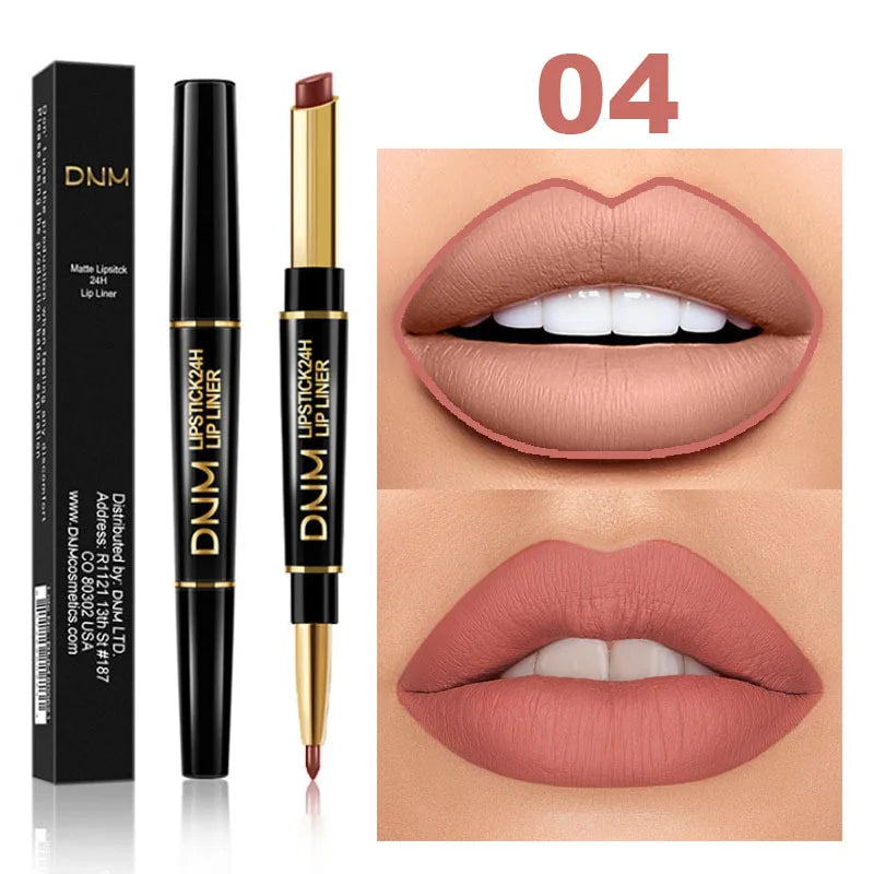 Double Ended Matte Lipstick Long Lasting Wateproof Lipsticks Brand Lip Makeup Cosmetics Dark Red Lips Liner Pencil Beauty - Seprincess