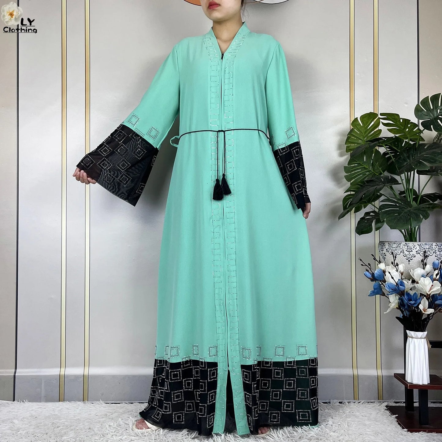 2024 For Women Elegant Dresses Dubai Party Outfits Long Sleeved Chiffon Dashiki Muslim Women Robe Open African Abaya Clothing - Seprincess