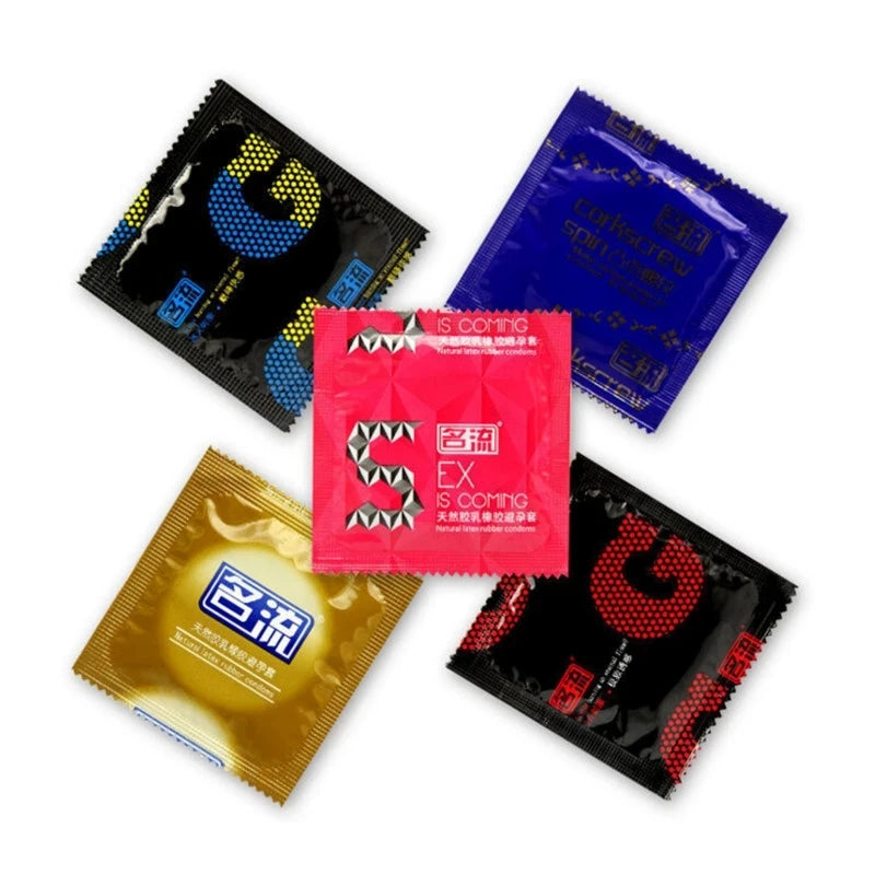 24/30PCS Condom Sex Toys 4 Types Cock Penis Sleeve Natural Latex Smooth Condoms Couple Contraception For Men Sex Products - Seprincess