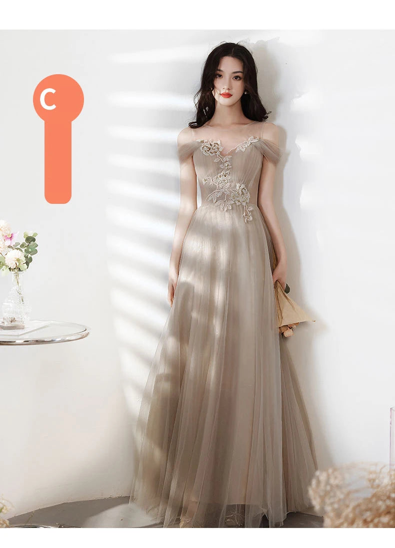 Summer Lace Bridesmaid Dresses New Fairy Style Slim Girlfriend Evening Dresses Simple Magnificent Wedding Sisters Group Dress - Seprincess