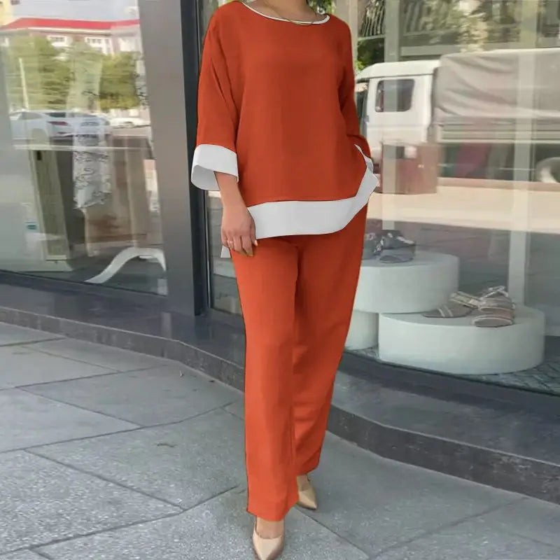 Fashion Women Casual Elegant Pants Sets 2024 Spring Summer Loose Outfits ZANZEA Oversized Lady Holiday Solid Patchwork Tracksuit - Seprincess