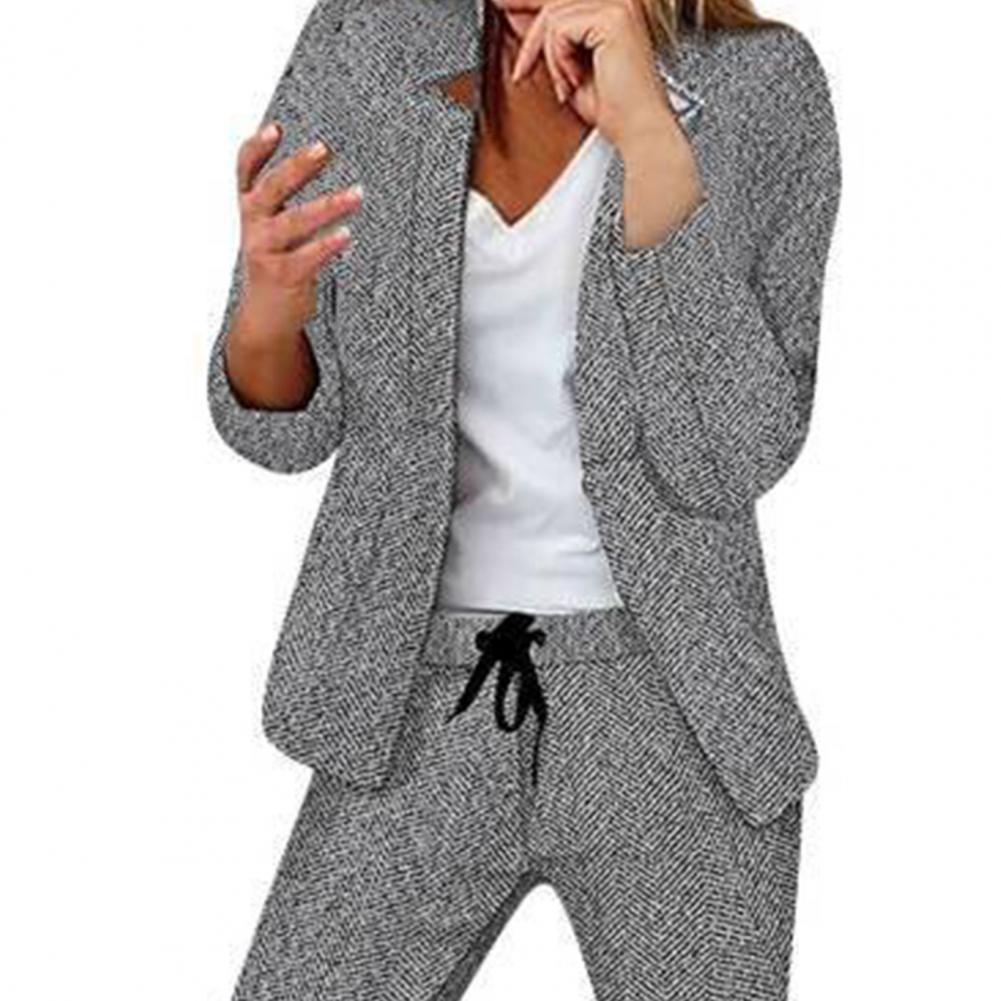 2Pcs Pants Suit for Women Blazer Set Ladies Open Stitch Blazer Jacket Pants Two Piece Set Women Outfits ensemble femme 2 pièces - Seprincess