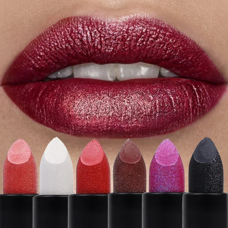 Diamond Shiny Lipstick Moisturizing Long Lasting Waterproof Pearl Lip Gloss Glitter Shimmer Sexy Lipsticks Lips Makeup Cosmetics - Seprincess