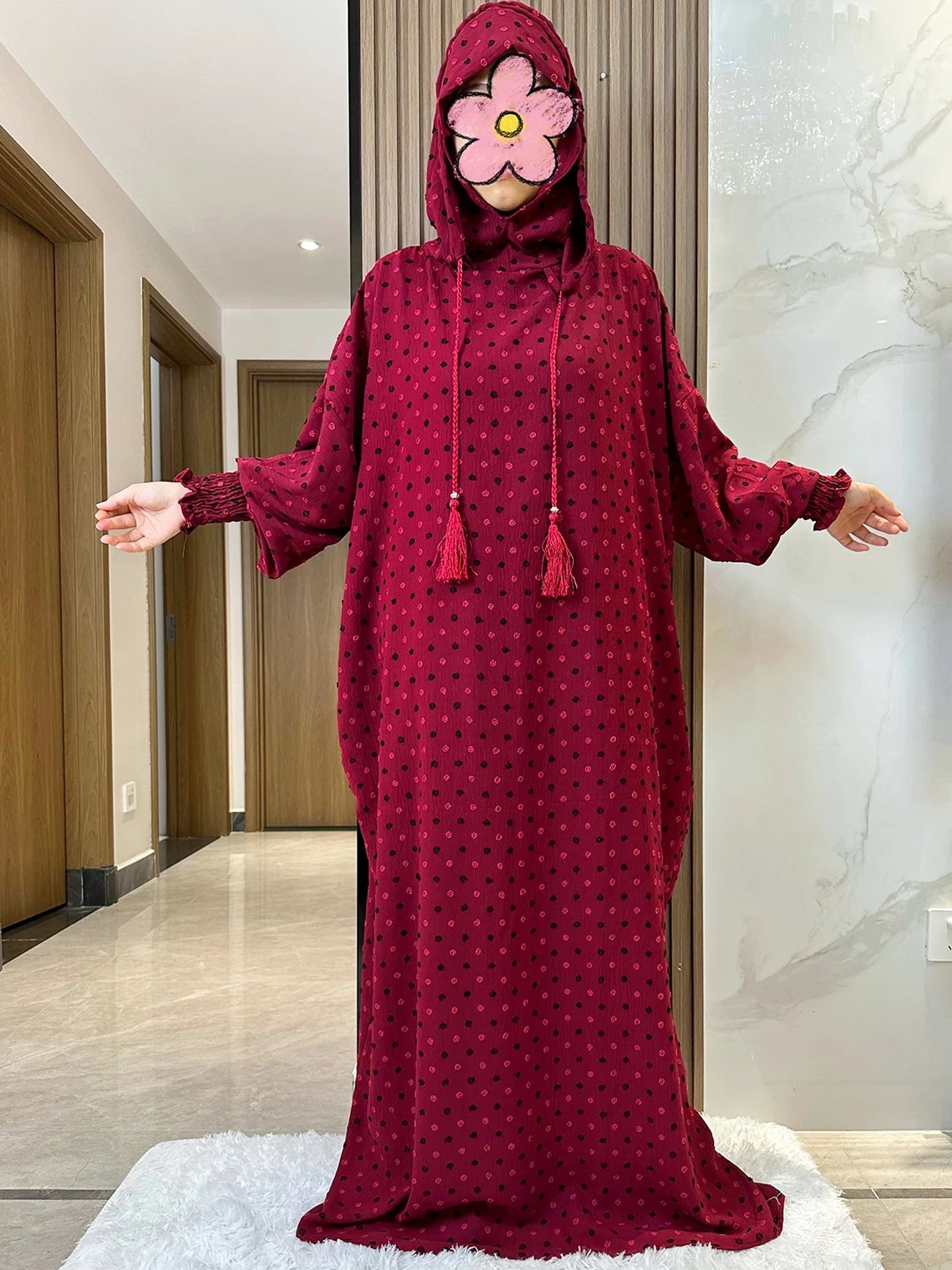 New Ramadan Muslim Two Hats Abaya Dubai Turkey Islam Prayer Clothes Solid Cotton Fabric Dresses Islam Women Dress Kaftan - Seprincess