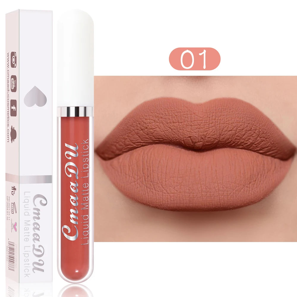 CmaaDu 18 Matte Mist Lip Glaze Long-lasting waterproof Moisturizing Lip Gloss Natural Healthy Lipstick - Seprincess