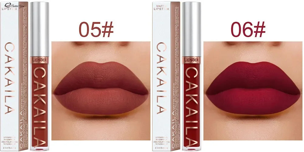 KACAILA 18 Colors Waterproof Liquid Lipsticks Lip Makeup Matte Velvet Lipstick Lip Gloss Cosmetic Nude Long Lasting Cosmestics - Seprincess