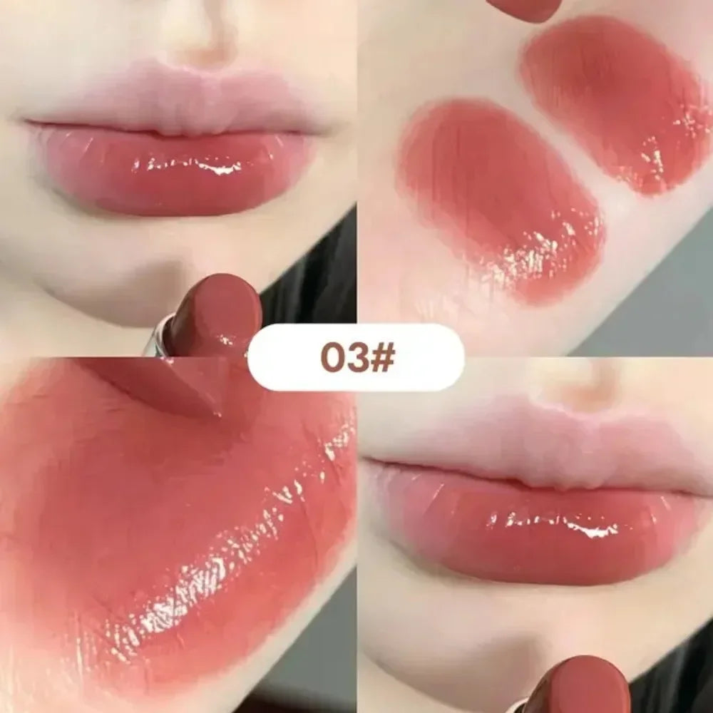 6 Colors Silky Glossy Lipstick Gege Bear Pump Lips Moisture Water Bomb Comfortable Ultra Sheen Non-Stick Cup Lip Balm - Seprincess