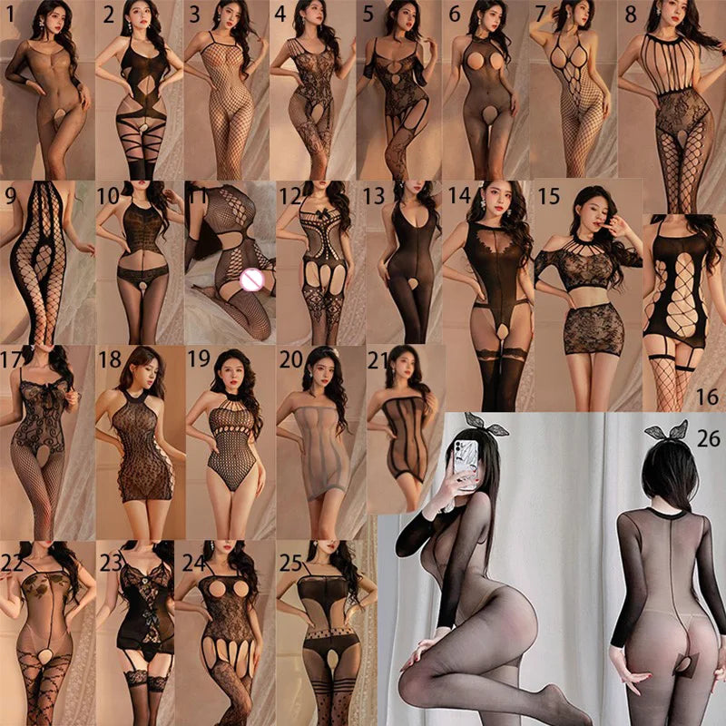 Bodysuit Hollow perspective mesh thin and tear resistant 18 fancy women underwear latex extreme sex outfit sexy woman bodys xxx - Seprincess