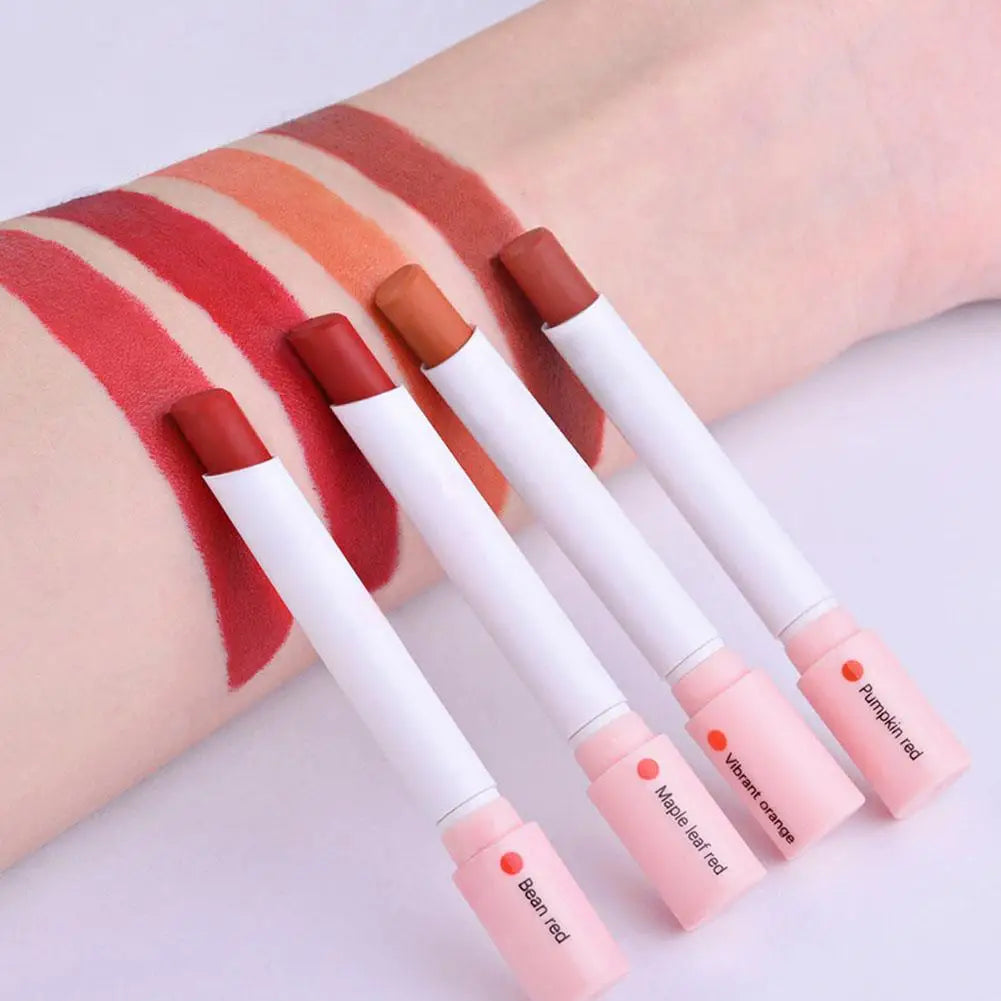 4 Colors Cigarette Lipstick Set Matte Lip Gloss Long Lasting Lip Glaze Waterproof Lip Stick Tube Nude Lip Tint Makeup Cosmetics - Seprincess