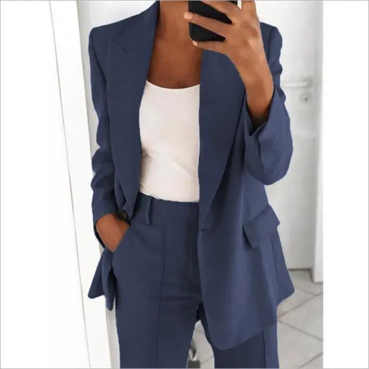 Autumn Fashion New Women's 2PCS Pants Sets Business Office Ladies Formal Blazer And Pants Sets Tracksuit Sets Female Outfits - Seprincess