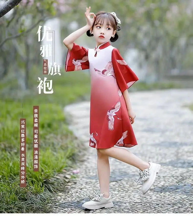 Kids Hanfu Dress Elegant Princess Dress Summer Dresses Chinese Cheongsams For Girls Traditional Chinese Dress Toddler Dress - Seprincess