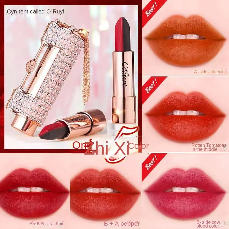 5 in 1 Oriental Classical Beauty Concentric Lock Lipstick Matte Pigmented Waterproof Makeup Silky Touch Charming Cosmetic - Seprincess