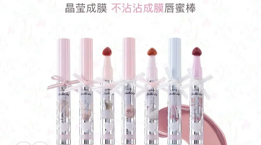 FLORTTE Little Bow Collection Film-forming Lipgloss Non-Stick Lip Glaze Liquid Lipstick Lip Plumper Natural Gloss Finish - Seprincess