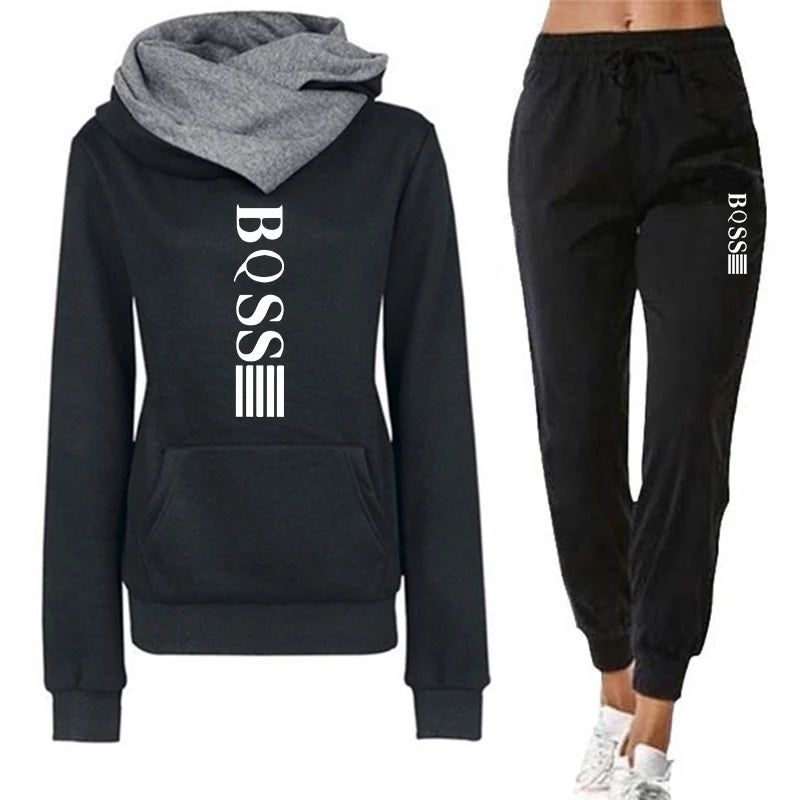 Womens Tracksuit Autumn Winter Warm Hooded Sweatshirts Female Jogging Sweatpants Fashion Versatile Woman Clothing Sports Outfits - Seprincess