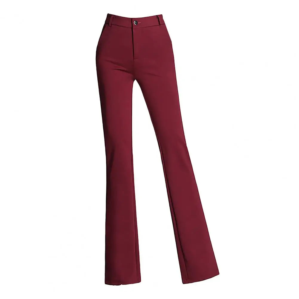 Female Trouser Fashion Zipper Crotch Stretch Trousers Elastic Formal Long Stretch Office Lady Trouser for Dating