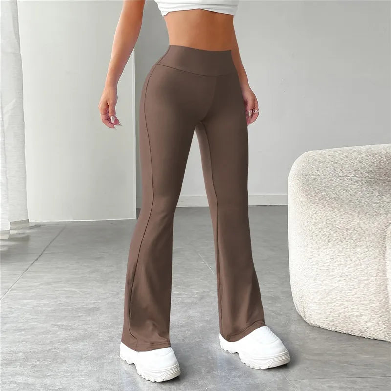 2025 New Flare Leggings Yoga Pants Women High Waist Wide Leg Pants Women Gym Sports Black Flared Pant Plus Size Dance Trousers