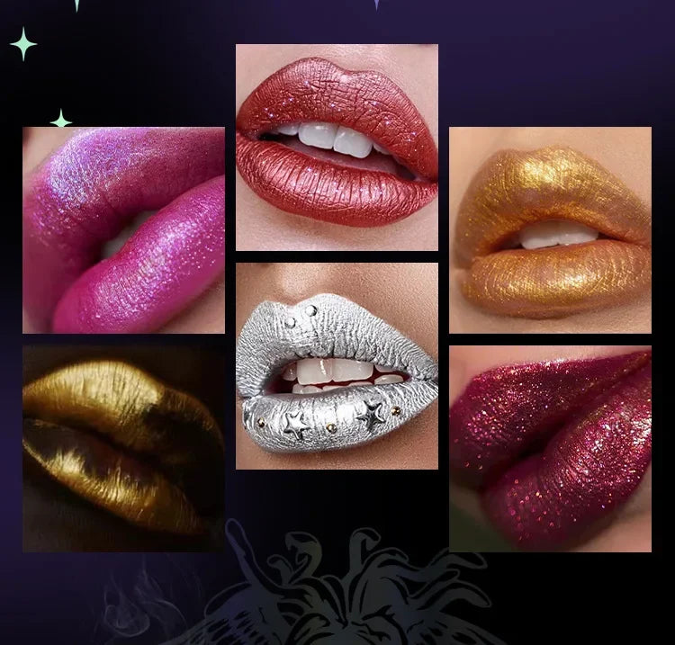 Shiny Glitter Lipstick Pearl Diamond Waterproof Longlasting Plumping Lip Gloss 6color Sexy Women Lip Tint Korean Makeup Cosmetic - Seprincess