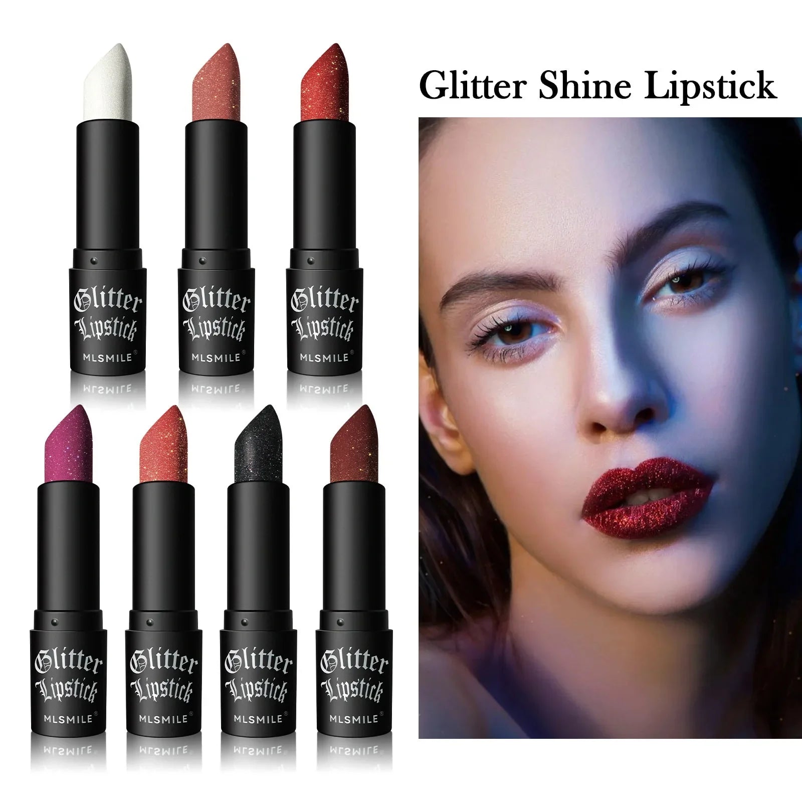 Waterproof Glitter Nude Matte Lipsticks Long Lasting Not Fading Pearlescent Sexy Red Pink Velvet Lipsticks Lips Makeup Cosmetic - Seprincess