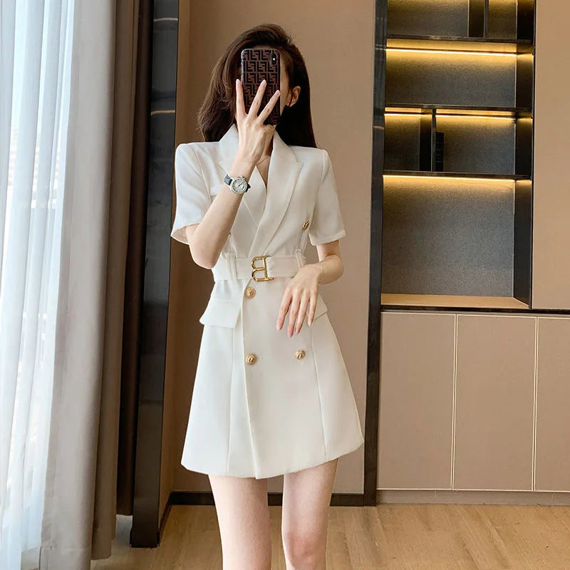 2024 Summer New Fashion Temperament Women's Dress Small Fragrance French High-grade White Dress Summer Niche Design Suit Skirt - Seprincess