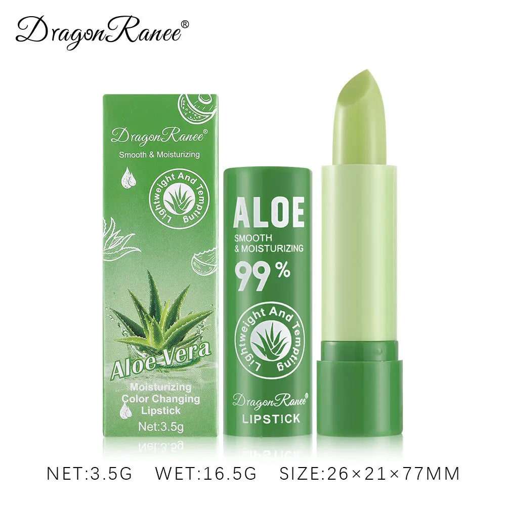 Natural Aloe Vera Moisturizing Lip Balm Color Changing Lipstick Lasting Nourishing Lipsticks Lips Care Korean Makeup Cosmetics - Seprincess