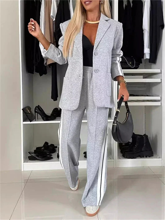 Streetwear 2 Piece Sets Women Outfit Winter Fall Clothes 2024 Women Blazer Coat Top and Pants Sets Casual Blazers Suit Woman Set - Seprincess