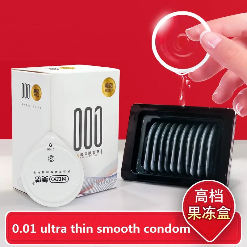 0.01 Ultra Thin Condom Sex Toy For Men Adult G-spot Thread Cock Condoms Lasting Male Penis Sleeves High Sensitive Sex Products - Seprincess