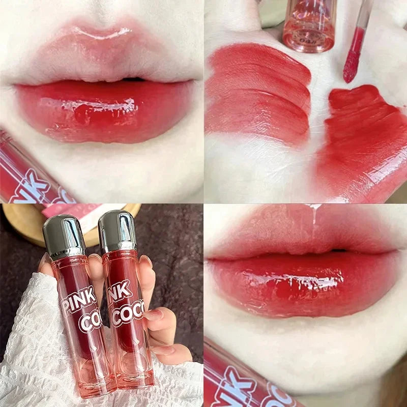 New Jelly Mirror Black Tube Lipstick Long Lasting Non-stick Cup Moisturize Water Light Lip Gloss Korean Lips Makeup Cosmetic 1pc