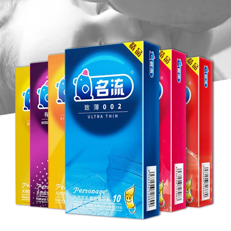 10pcs Natural Latex Condom Lubrication Delay Dot Sex Ultra Thin Particles Condom Contraception Supplies Adults Sex Toy 18+ - Seprincess