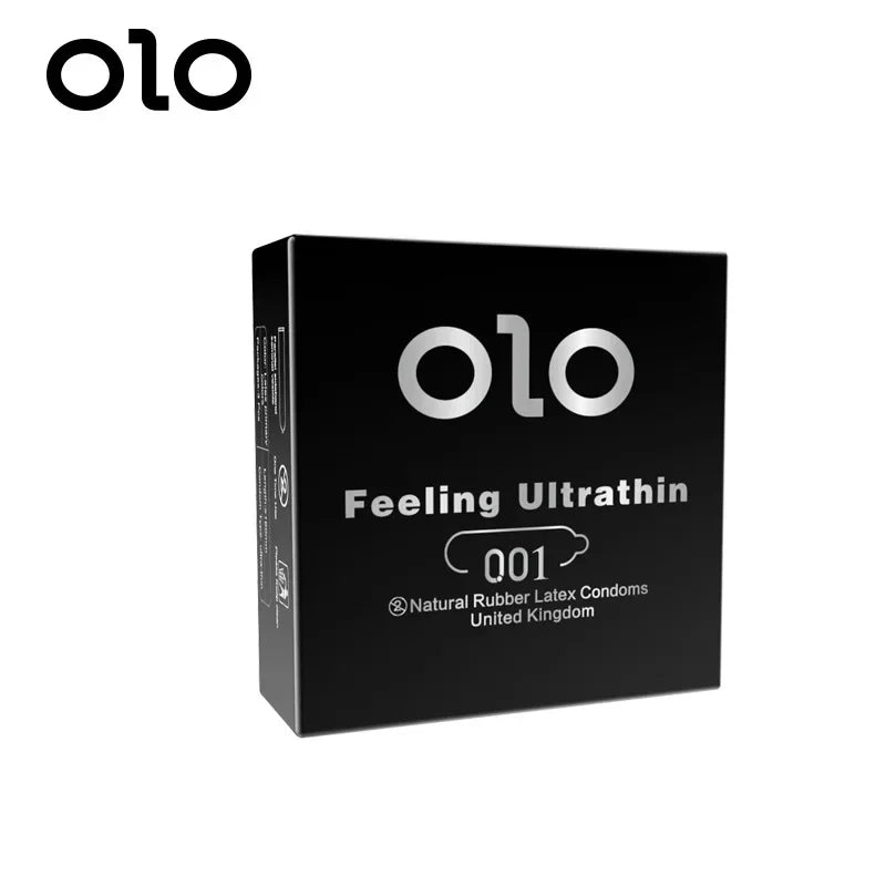 OLO Ultra Thin Condom 0.01 Feeling Penis Sleeve Hyaluronic Acids Rubber Latex Ejaculation Delay Dotted Condoms Intimate Sex Toy - Seprincess