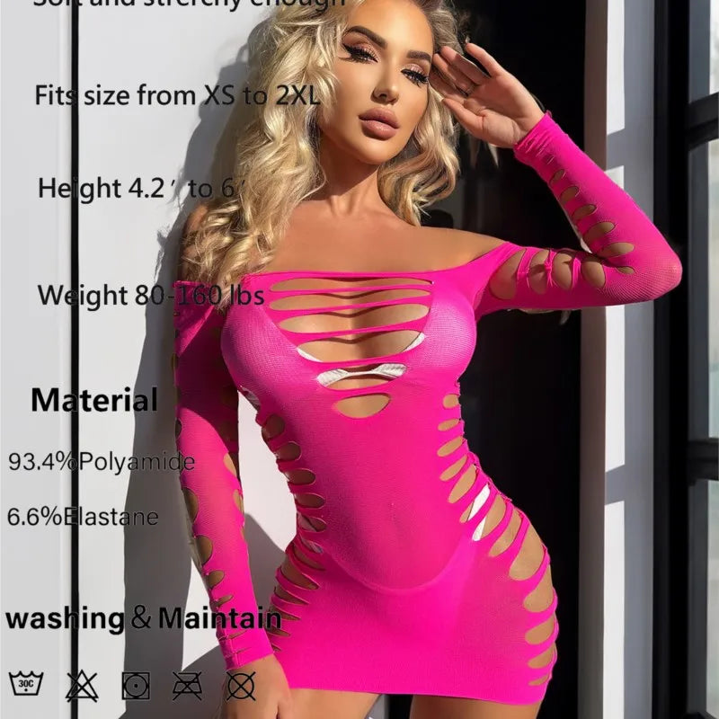 Dress Hollow out tight fitting hip hugging skirt deep v revealing passion dresses women Party dress traffic store - Seprincess