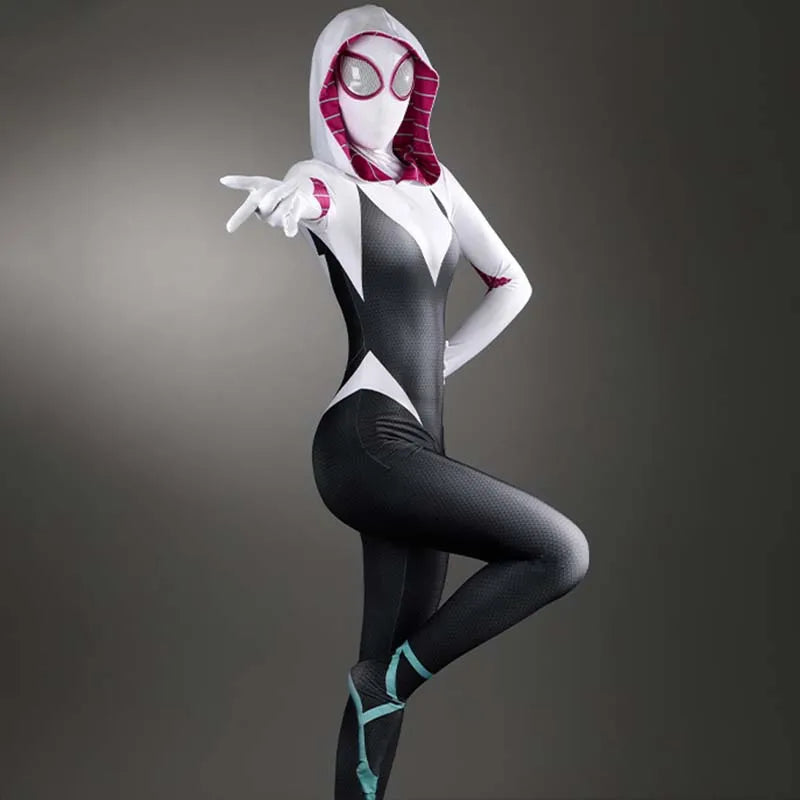 Spiderman Costume Adult Superhero Spider Gwen Miles Morales Spider Man Cosplay Costume Bodysuit Halloween Women Costume - Seprincess