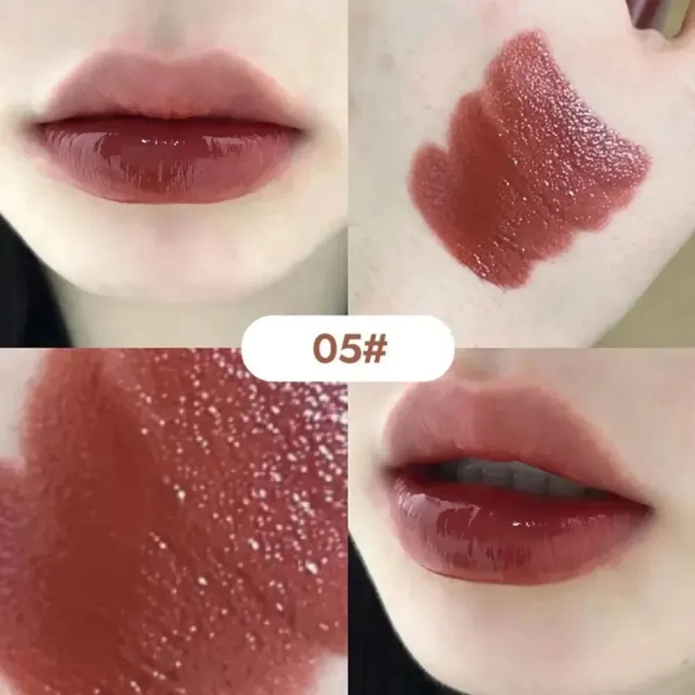 6 Colors Silky Glossy Lipstick Gege Bear Pump Lips Moisture Water Bomb Comfortable Ultra Sheen Non-Stick Cup Lip Balm - Seprincess