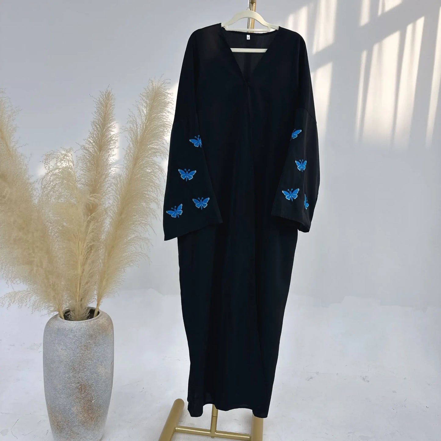 Embroidery Butterfly Open Abaya Ramadan Dubai Saudi Luxury Abayas Islamic Woman Clothing Dress Kimono for Muslim Women Dresses - Seprincess