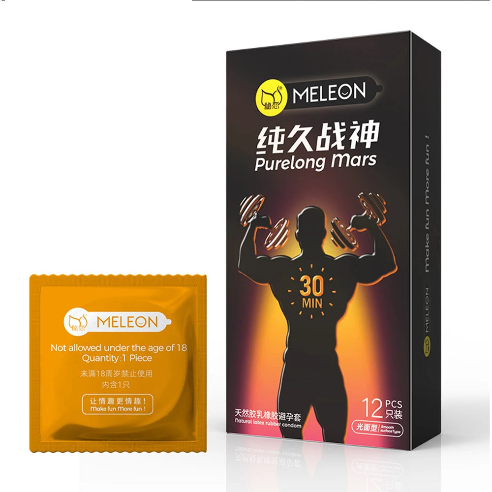 Ultra-thin Condom Male Delay Lasting Extended Time 12PCS Penis Sleeve Glossy Large Particles Condom 52mm Adult Safer Sex Product - Seprincess