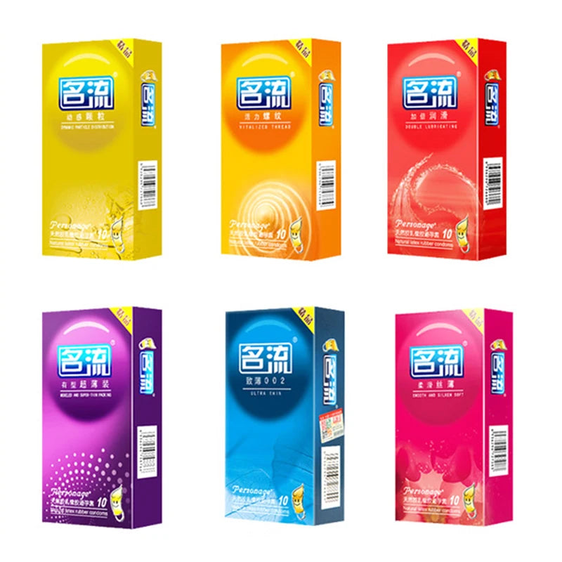 10pcs Natural Latex Condom Lubrication Delay Dot Sex Ultra Thin Particles Condom Contraception Supplies Adults Sex Toy 18+ - Seprincess