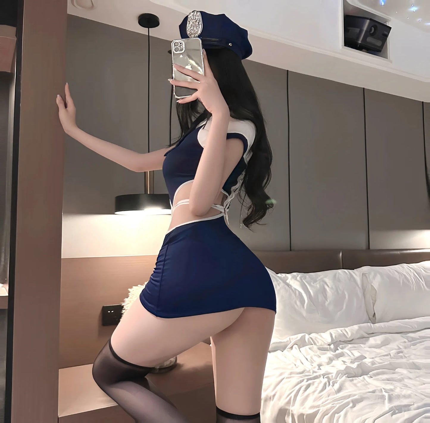 Erotic lingerie Tight Strap Police Girl Uniform Temptation Hollow fetish sexy womans costume Sex cosplay Women's clothing xxx - Seprincess