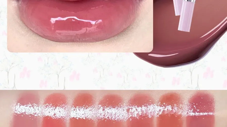 FLORTTE Little Bow Collection Film-forming Lipgloss Non-Stick Lip Glaze Liquid Lipstick Lip Plumper Natural Gloss Finish