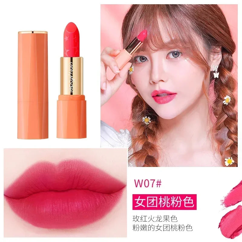 Orange Color Matt Lipstick Lip Glaze Silky Smooth Not Easy To Fade Lip Gloss Long Lasting Lip Stick Sexy Women Cosmetics Makeup - Seprincess