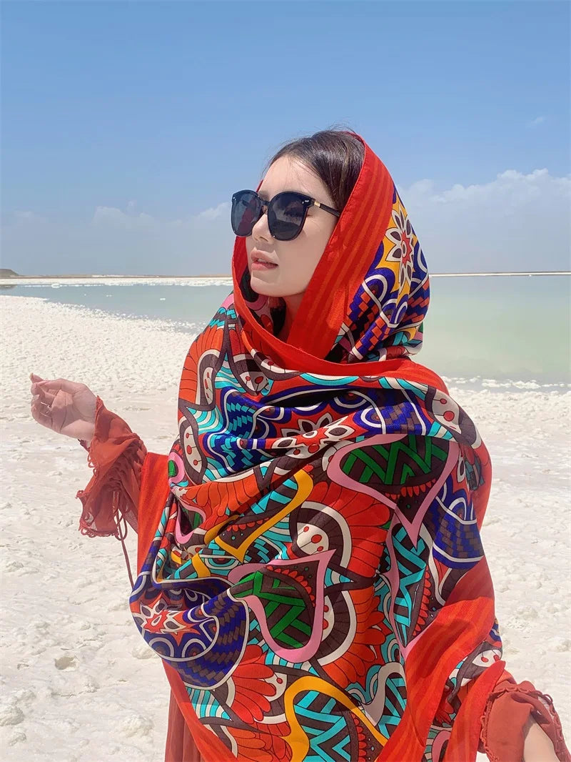 17 Styles 90x180cm Travel Beach Sunscreen Scarve Bikini Large Shawl Sarong Wrap Scarf Women Brazilian Swimsuit Bathing Cover-ups