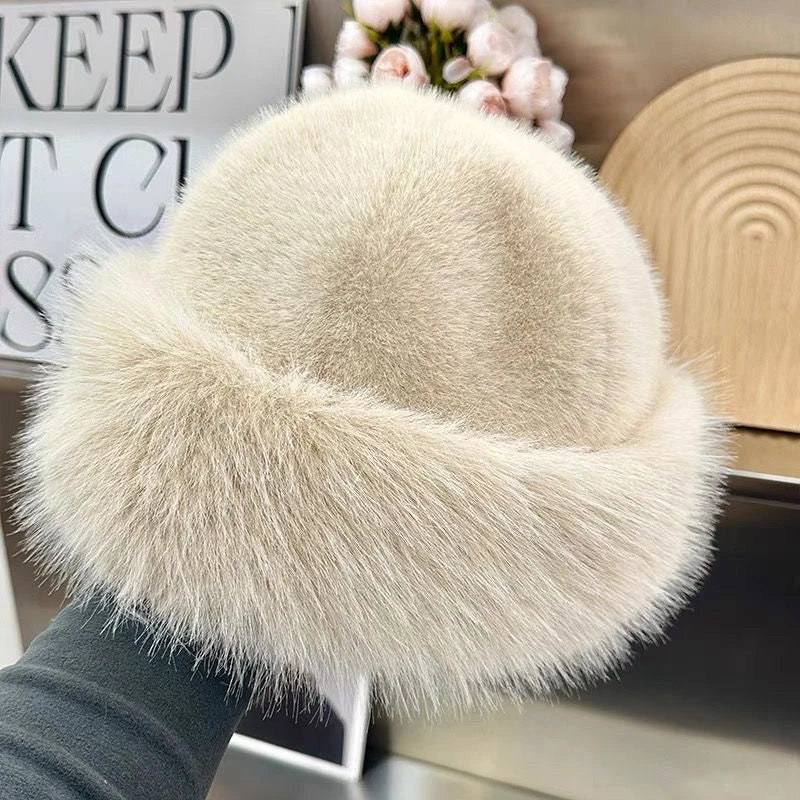 Winter Hat For Women Faux Fur Fluffy Bucket Hat For Women Luxury Plush Mongolian Hat Soft Panama Cap Skiing Riding Warm Caps
? - Seprincess