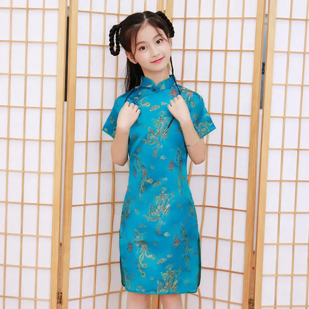 Kids Hanfu Dress Elegant Princess Dress Summer Dresses Chinese Cheongsams For Girls Traditional Chinese Dress Toddler Dress - Seprincess