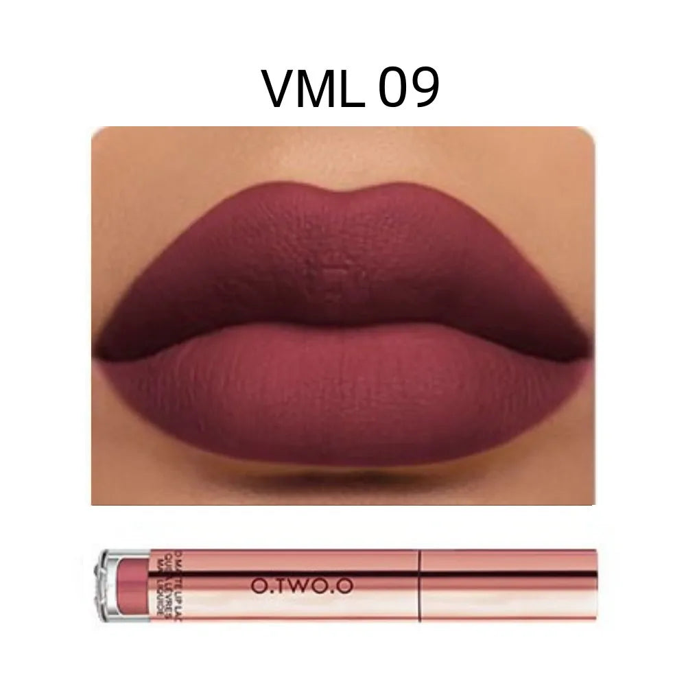 O.TWO.O 12 colors High Quality Velvet Matte lipstick Long Lasting Lips Makeup Waterproof Easy to Wear Matte Liquid Lip Gloss