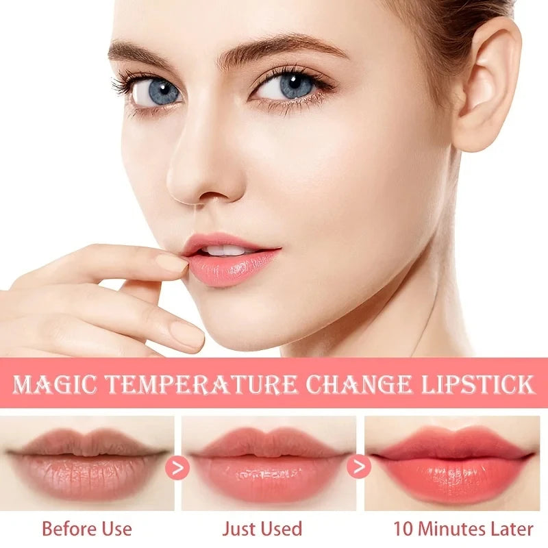 Flower Jelly Lipstick Set Long Lasting Moisturizer Flower Lip Stick Temperature Change Magic Color Change Lip Gloss Set - Seprincess