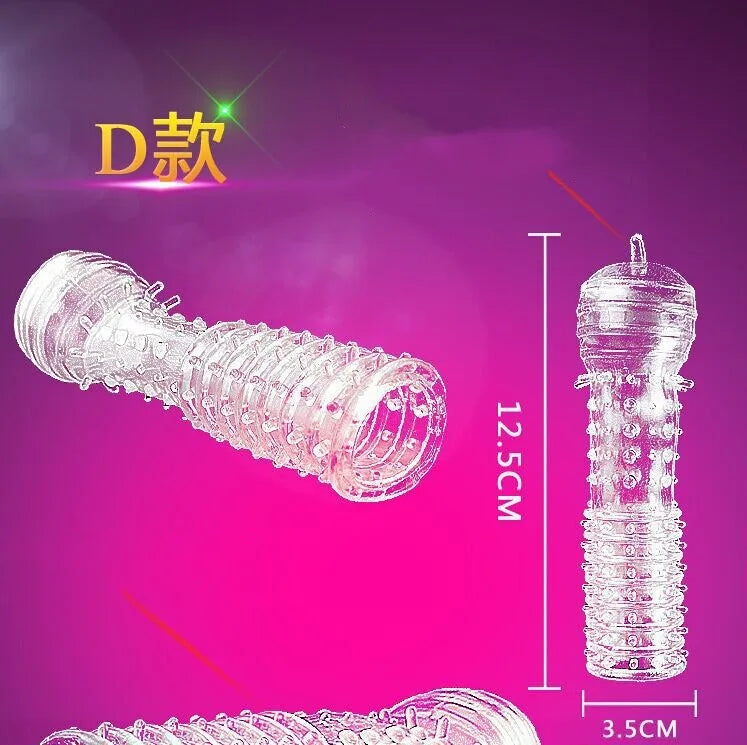 Wolf's Tooth Condom Crystal Single Box Large Particle Stabbing Penis Sleeve Reusable Cock Ring Extender Erotic Condoms for Men