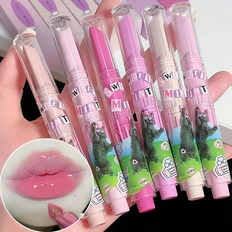 Moisturizing Jelly Mirror Lipstick Waterproof Lasting Clear Heart-shaped Solid Lip Gloss Pen Non-stick Cup Lips Tint Makeup - Seprincess