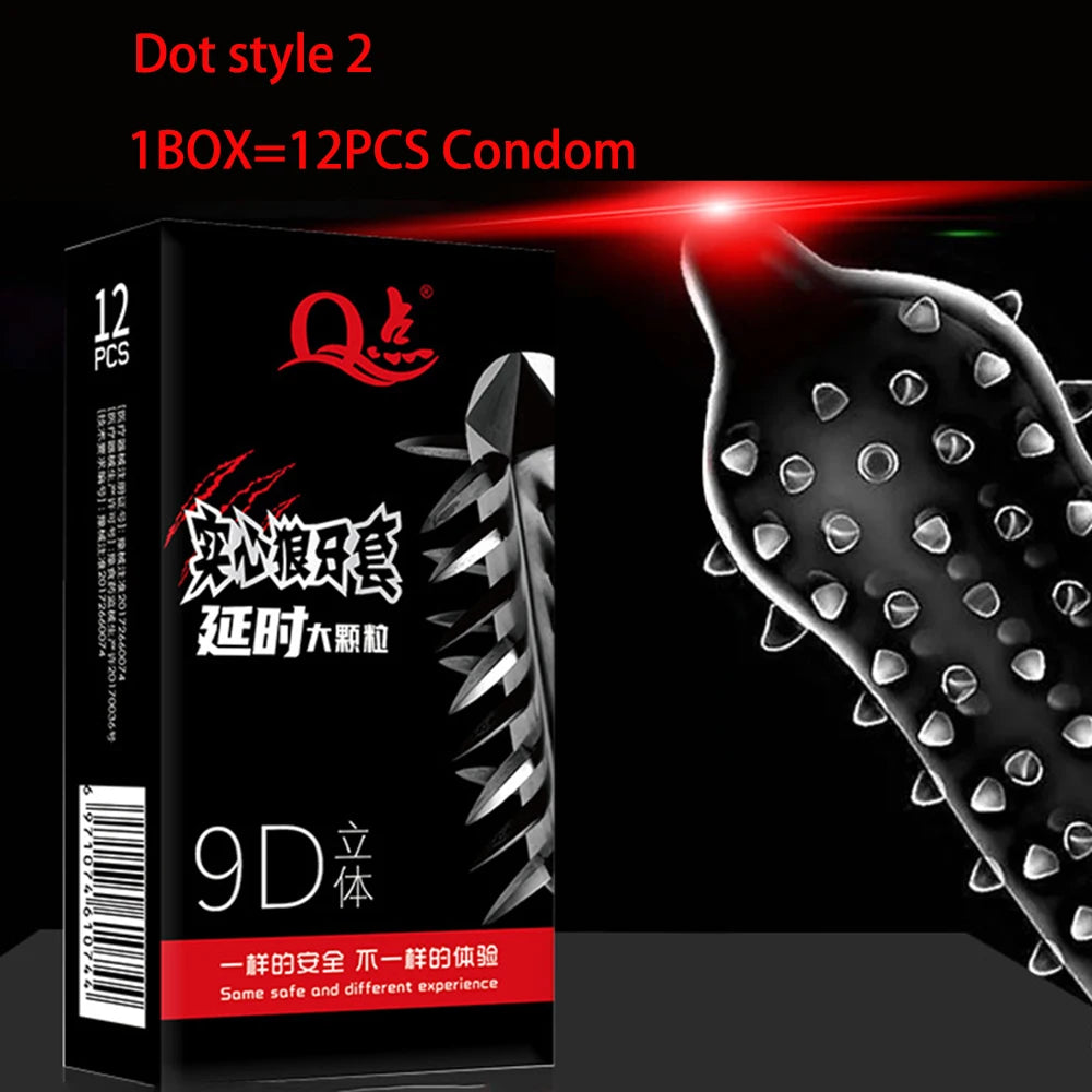 5D Dotted Condoms with mustache Ribbed G Point Latex Ultra Thin Condom Orgasm Contraceptives Stimulate Vaginal adults Sex Toys - Seprincess